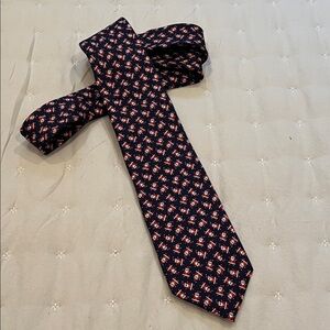 Navy Blue Patterned Men's Tie